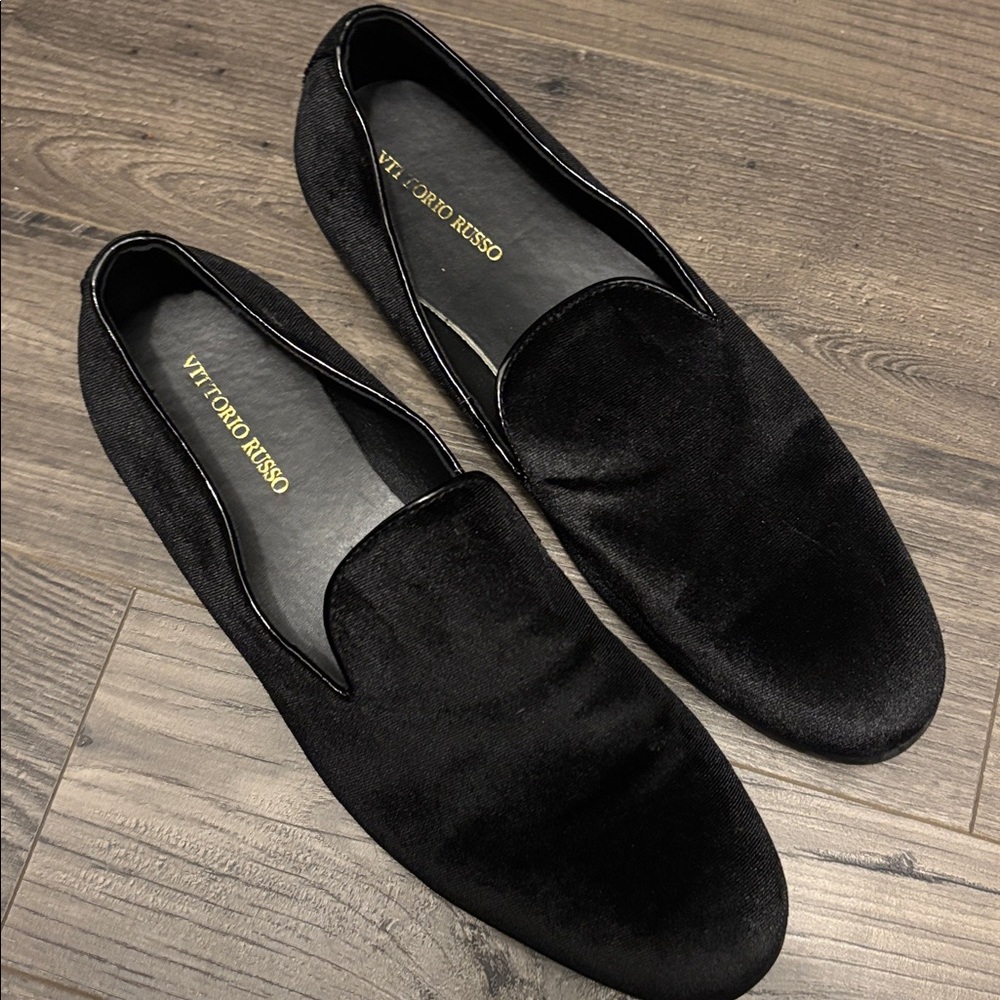 Vittorio Luxurious Black Velvet Slip-Ons